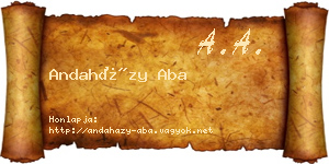 Andaházy Aba névjegykártya